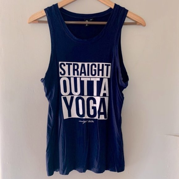 STRAIGHT OUTTA YOGA Souful Tribe Tank Blue S - Picture 1 of 6